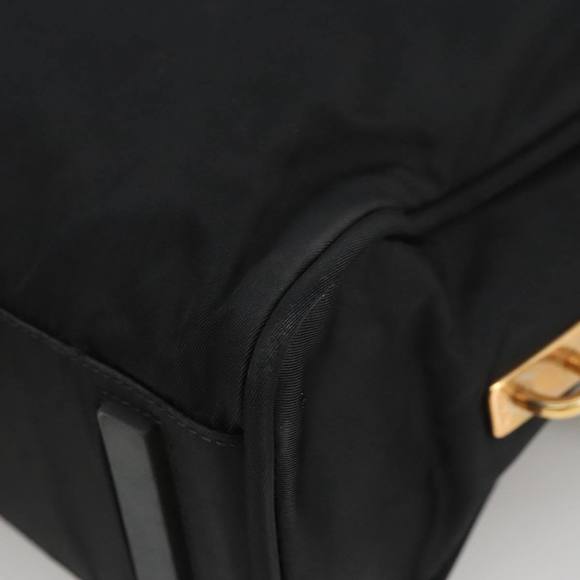 PRADA Hand Bag Nylon Black Gold Auth 101157 - Picture 16 of 16